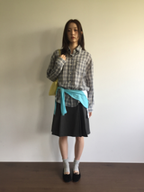 Fold wrap midi skirt (2color)