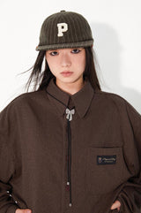 Striped wool baseball cap