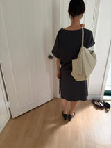 waist tie midi dress
