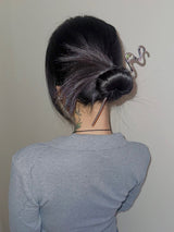 Kitsch cubic snake ornamental hairpin_2