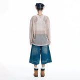 Cut Off Net Knit - BEIGE