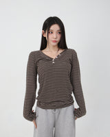 Stripe Button Slim Fit Knit