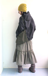 Meirin Shirring Checkered Skirt