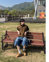 Crinkle Check Hooded Anorak Vest