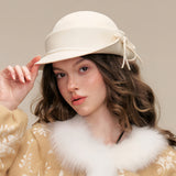 Wool Ribbon Bonnet Hat