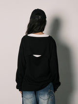COZY VネックL/S (ブラック)