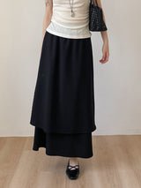Seersucker Layered Banding Skirt