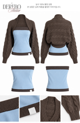 Blue Choco bolero cardigan top two-piece