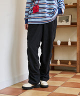 SHIRRING LONG PANTS BLACK