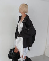 Cotton Washed Wrap Oversized Jacket