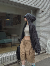 オーサムバルーンチェックフードシャツ