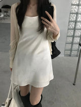 Flower Satin Mini Dress (one color)