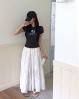 [MADE/7color] タイニーリブレタリング半袖Tシャツ