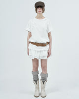 leo lace can-can skirt / white