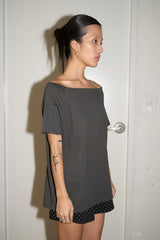 520 オフショルダーTシャツ (チャコール)