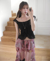 moulin rouge unbal frill long skirt