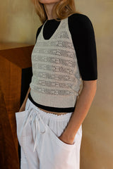 Summer knit halter top_natural ivory