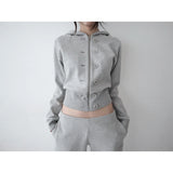【MADE】button 2way zip-up, gray