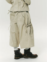 COTTON CAPRI PANTS BEIGE