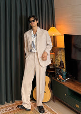 Linen loose-fit jacket 4COLOR
