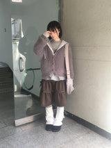 ルーズフィットソフトファーカーディガン