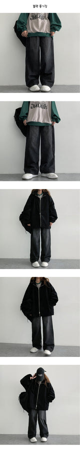 [3 Tier length] [S–2XL] NAKIN Pintuck Washed Wide Denim Pants