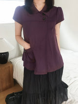 Mori two-button collar pocket blouse (4c)