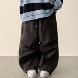 リードニーピンタックヘムストリングワイドパンツ