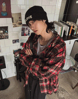 アレンクラックチェックフードシャツ