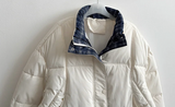 Daring checkered lining point short padded coat