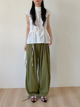 Pleo Strap Banding Wide Pants