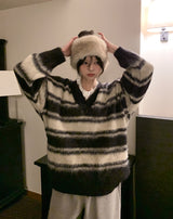 Poening Brush Stripe V-Neck Knit