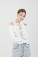 レイヤードツイストTシャツノースリーブセット White