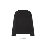 レザーリブヘンリーネックロングスリーブ(ブラック)
