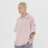 OPEN COLLAR POLO KNIT SHIRT