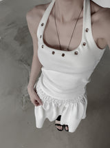 Terre Eyelet Halter Sleeveless