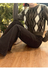 [F/W] Argyle round neck crop cardigan(3color)