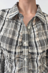 Crinkle Check Shirt / Yellow
