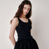 Beads Lip Sleeveless (Black)