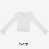 Sherin shirring v-neck team tee