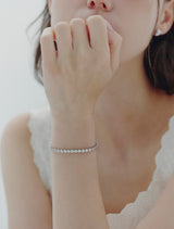 26SS★ [Premium Plating]エッセンス AB（W）ラウンド ベゼル テニス ブレスレット 3.0mm