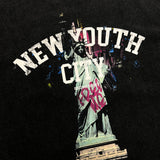 "NEW YOUTH CITY" PRINTED S/S WASHED T-SHIRT