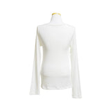 (3color) Rose Appliqué Wool Long Sleeve Tee