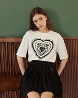 ハートプリントTシャツ [WHITE]