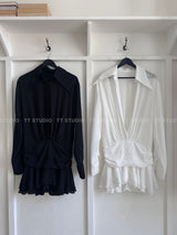 Shirt frill dress