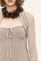 Angel shawl bolero - beige gray 