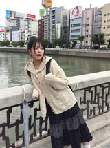 Krun Duffle Button Pocket Hood Knit Cardigan