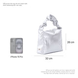 Large Bag Satin Silver