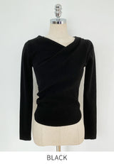 Delo Shirring Unbalanced Drape Knit