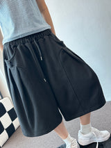 Oval Keyring Pintuck Sweat Balloon Bermuda Shorts 2color